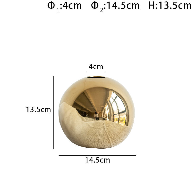 Gold Ball Ceramic Vase