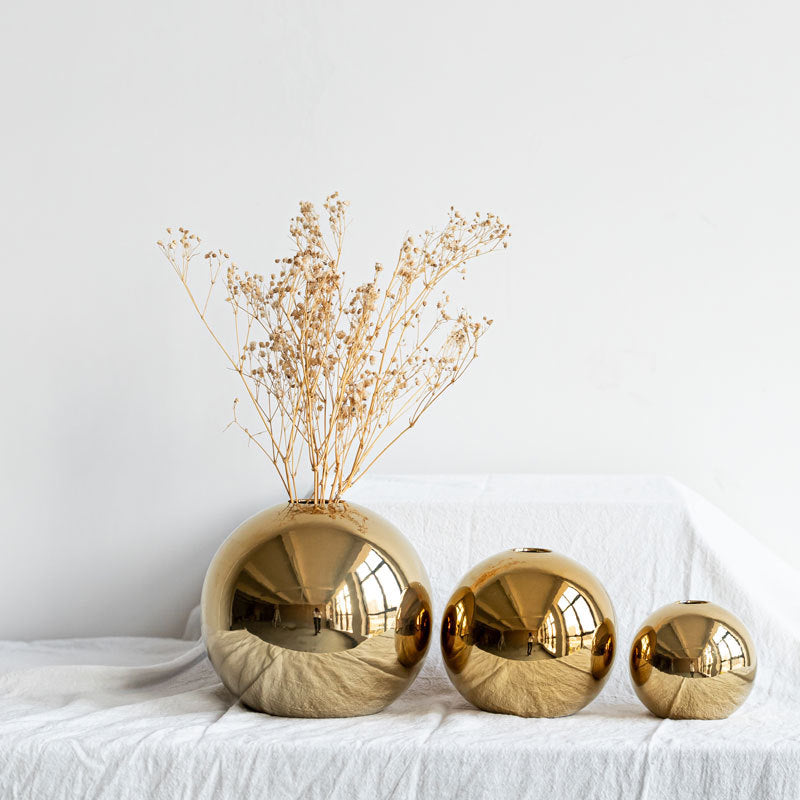Gold Ball Ceramic Vase