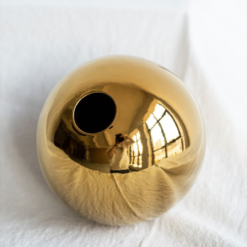 Gold Ball Ceramic Vase