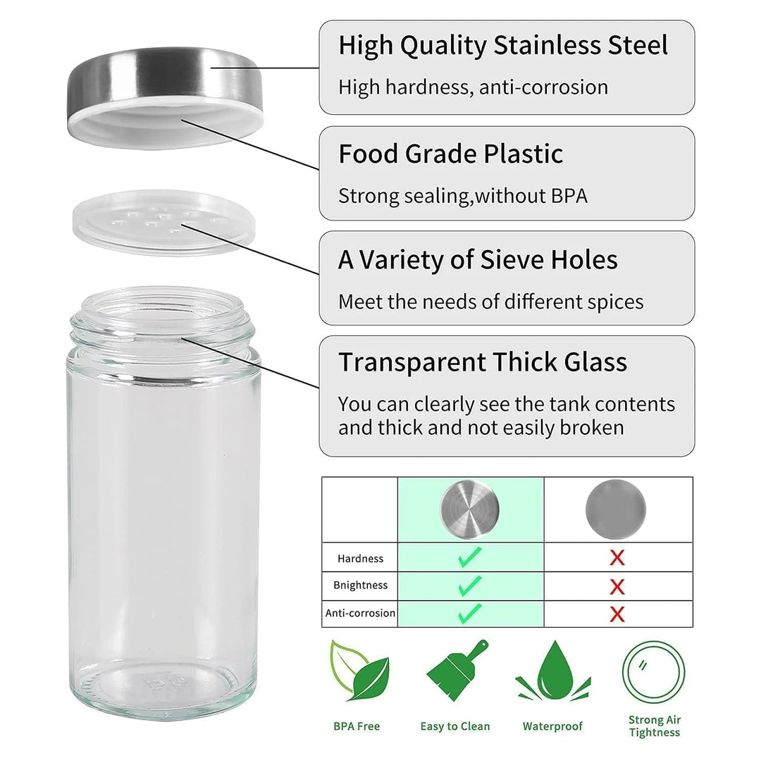 360° Rotating Spice Rack with 20 Glass Jars