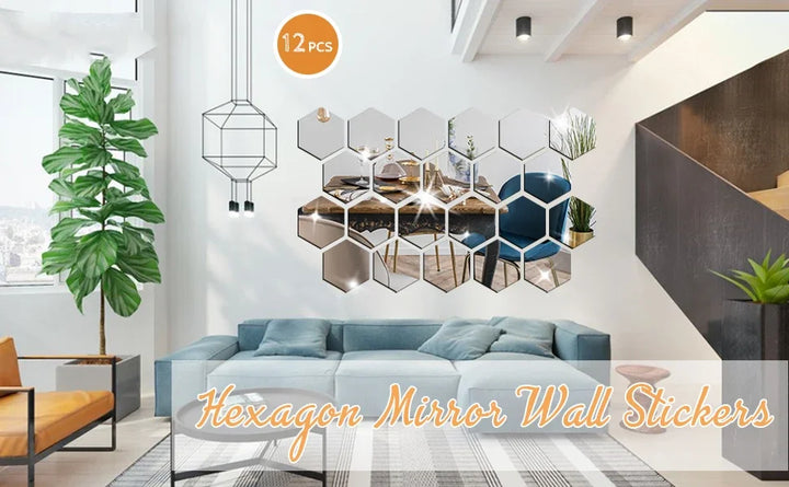 Hexagon Acrylic Mirror Wall Set