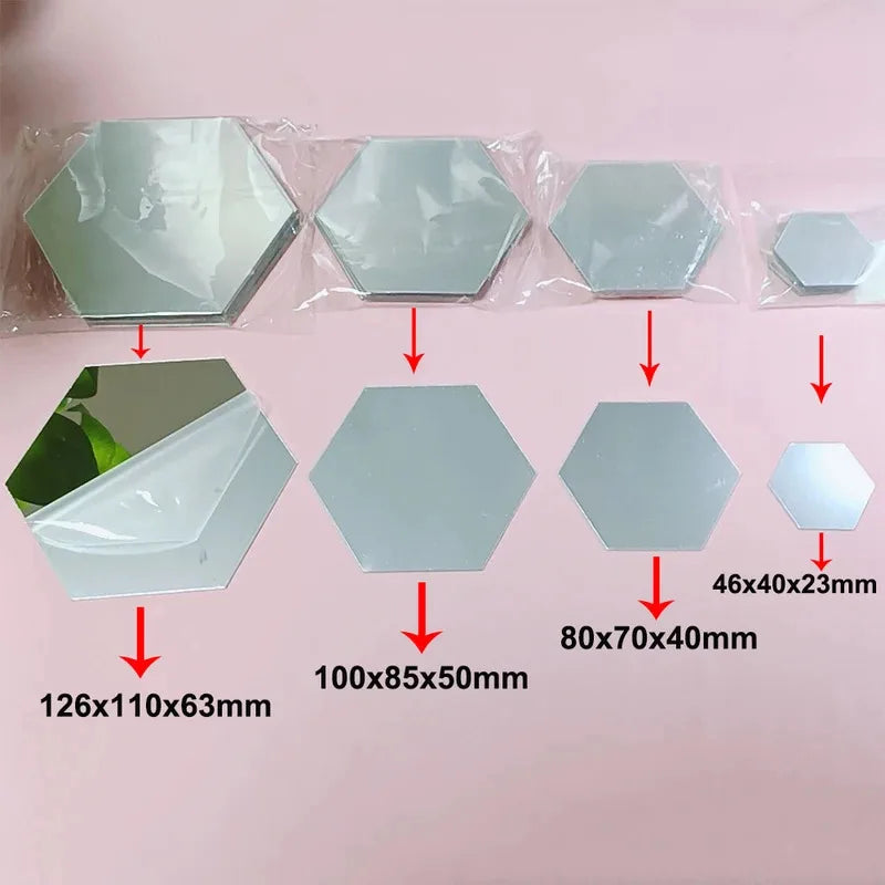 Hexagon Acrylic Mirror Wall Set
