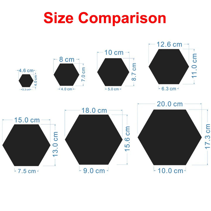 Hexagon Acrylic Mirror Wall Set