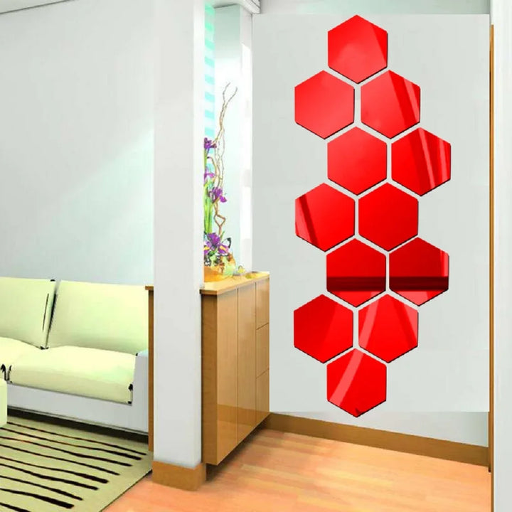 Hexagon Acrylic Mirror Wall Set
