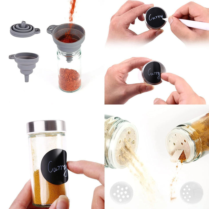 360° Rotating Spice Rack with 20 Glass Jars