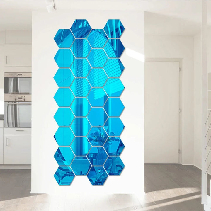 Hexagon Acrylic Mirror Wall Set