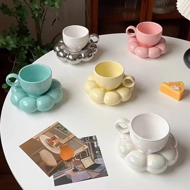 Cloud Ceramic Mug & Saucer Set