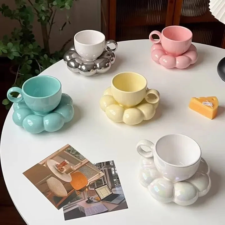 Cloud Ceramic Mug &amp; Saucer Set