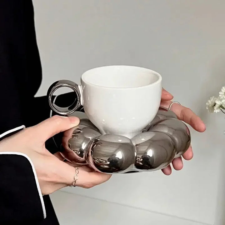 Cloud Ceramic Mug &amp; Saucer Set