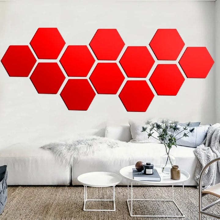 Hexagon Acrylic Mirror Wall Set