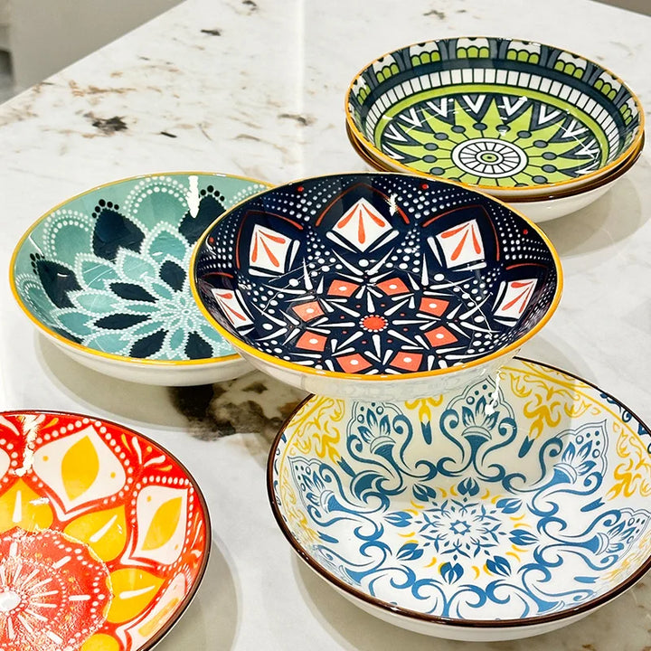 Bohemian Ceramic Plate Set