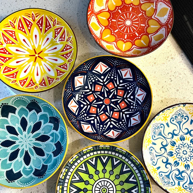 Bohemian Ceramic Plate Set