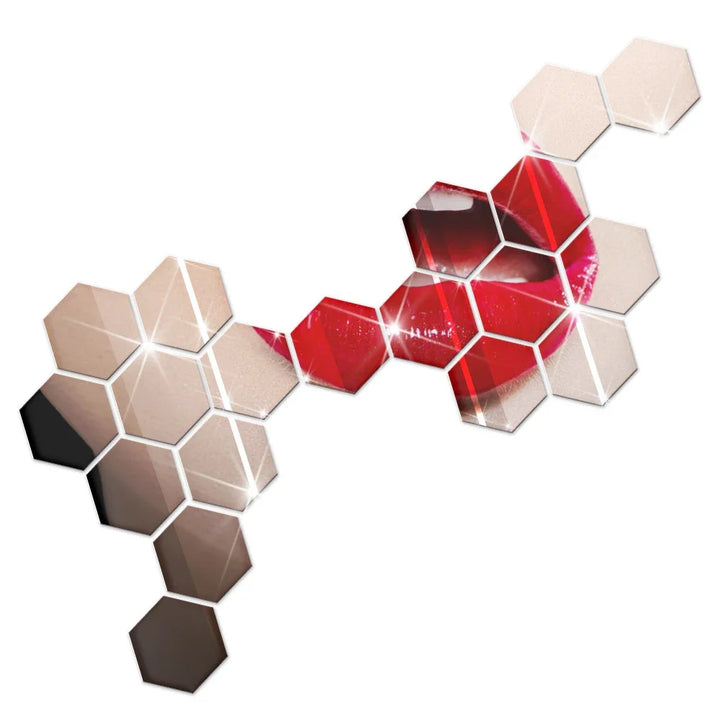 Hexagon Acrylic Mirror Wall Set