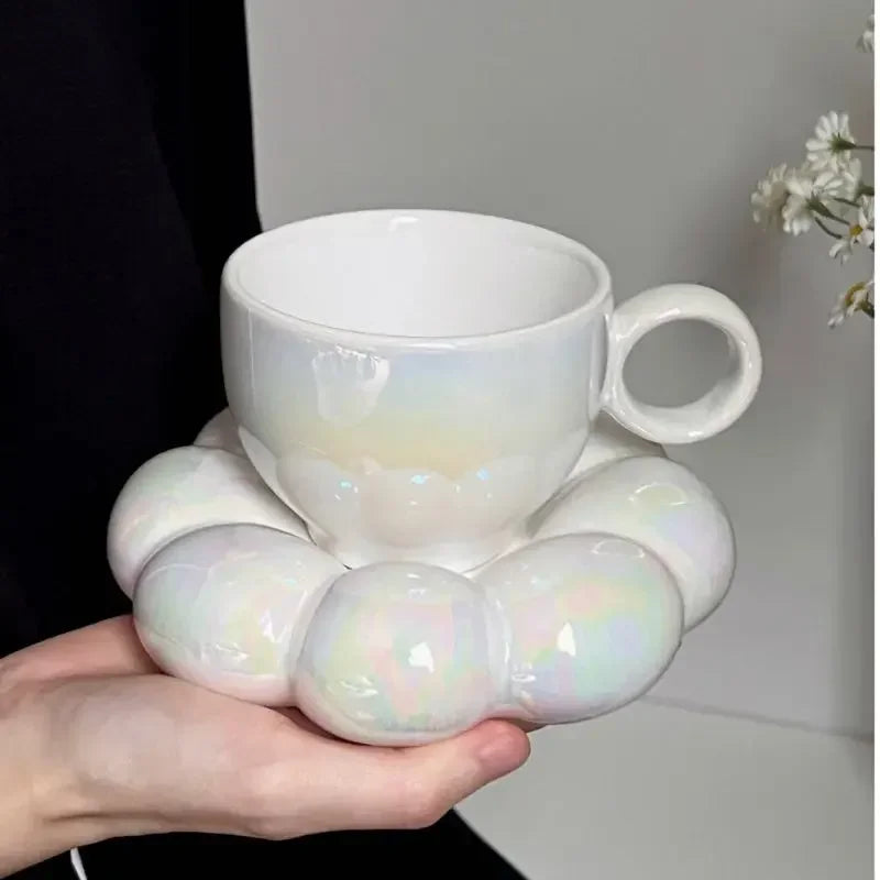 Cloud Ceramic Mug &amp; Saucer Set
