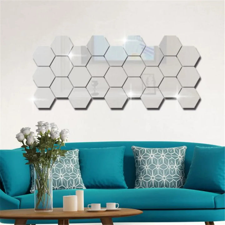 Hexagon Acrylic Mirror Wall Set