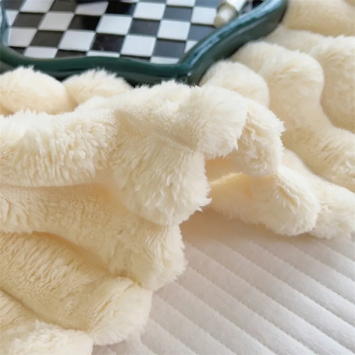 Cozy Ribbed Knit Throw Blanket