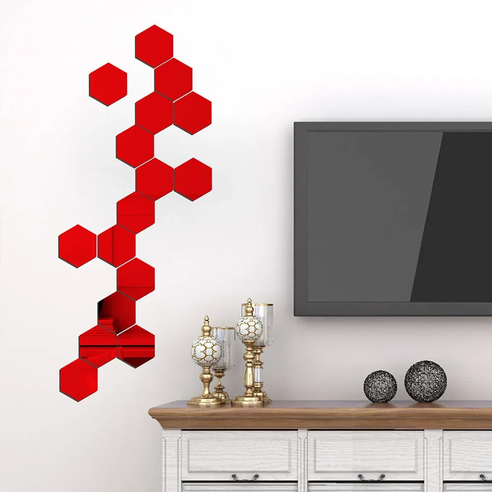Hexagon Acrylic Mirror Wall Set