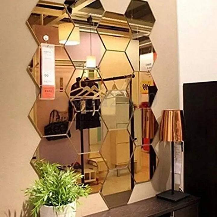 Hexagon Acrylic Mirror Wall Set