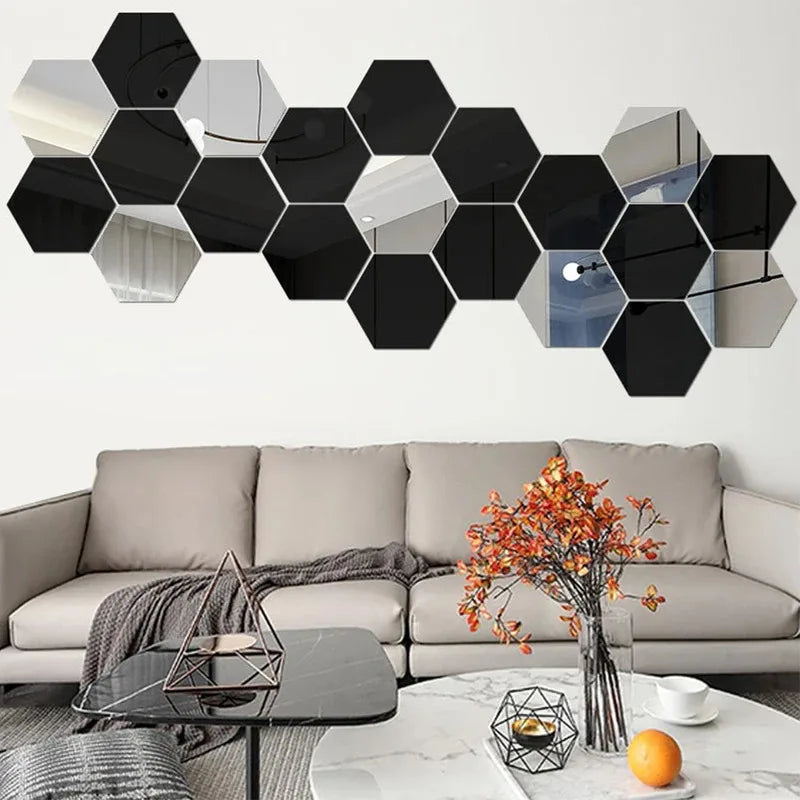 Hexagon Acrylic Mirror Wall Set