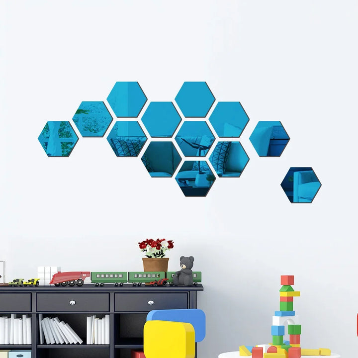 Hexagon Acrylic Mirror Wall Set