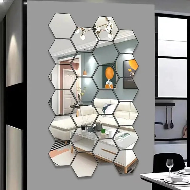 Hexagon Acrylic Mirror Wall Set