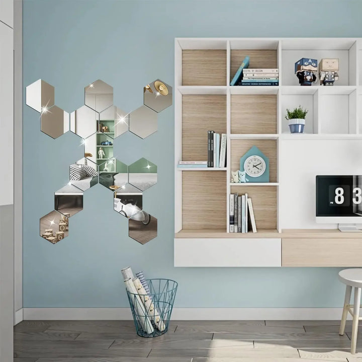 Hexagon Acrylic Mirror Wall Set