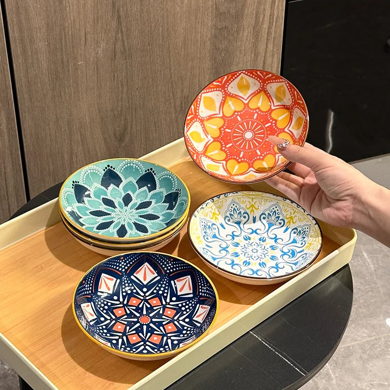 Bohemian Ceramic Plate Set