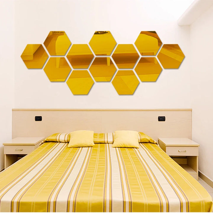 Hexagon Acrylic Mirror Wall Set