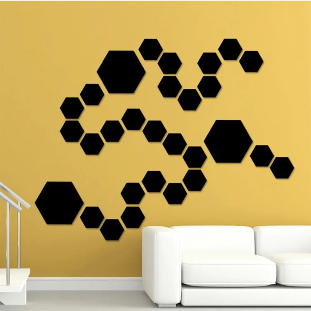Hexagon Acrylic Mirror Wall Set