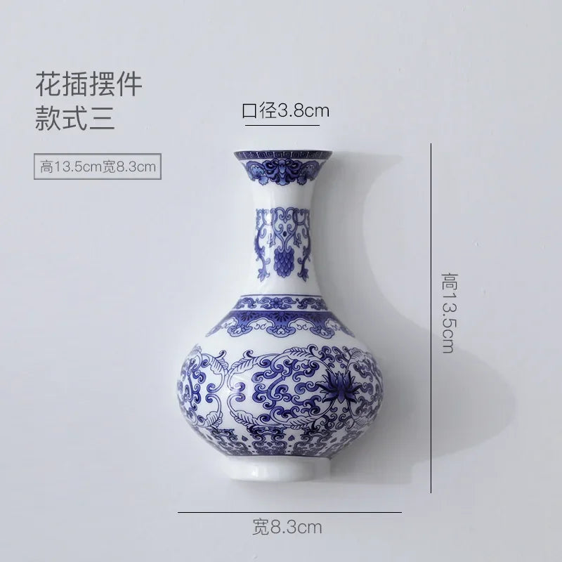 Antique Blue &amp; White Ceramic Vase