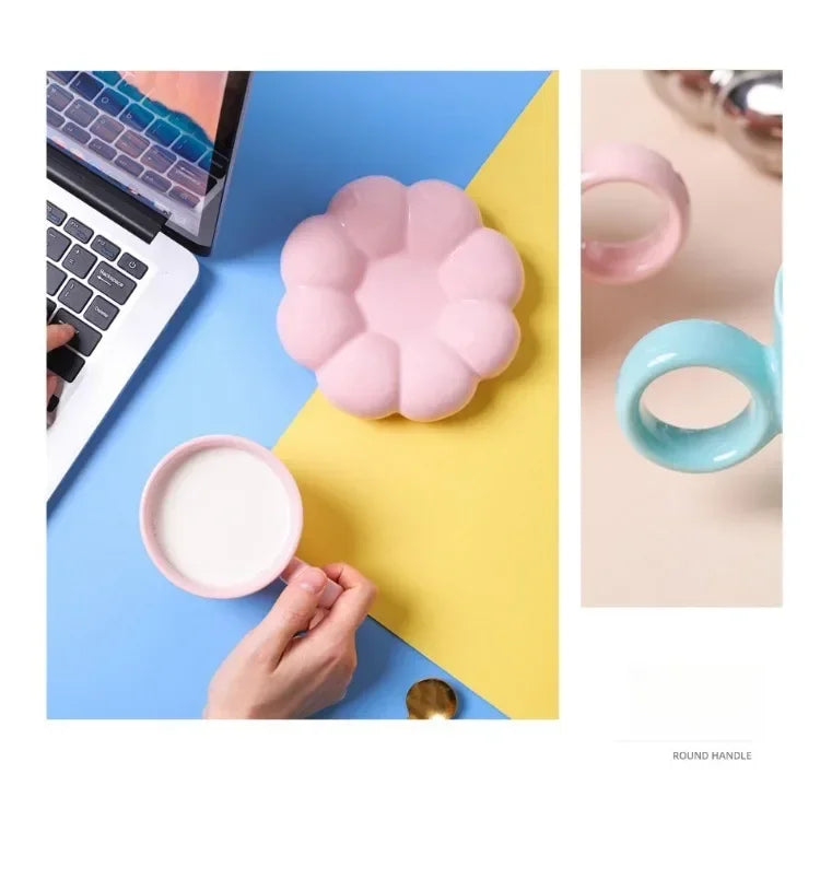Cloud Ceramic Mug &amp; Saucer Set