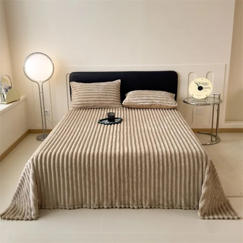 Cozy Ribbed Knit Throw Blanket