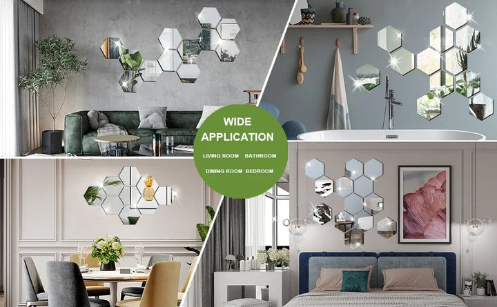 Hexagon Acrylic Mirror Wall Set