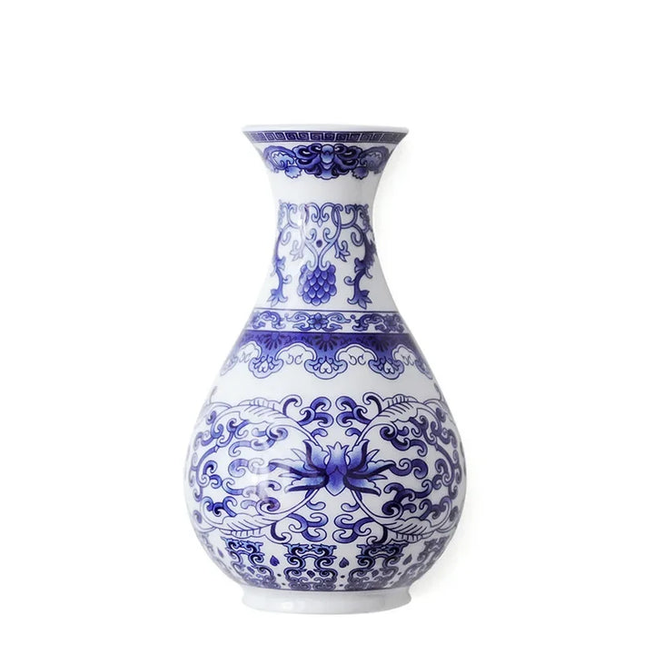 Antique Blue &amp; White Ceramic Vase