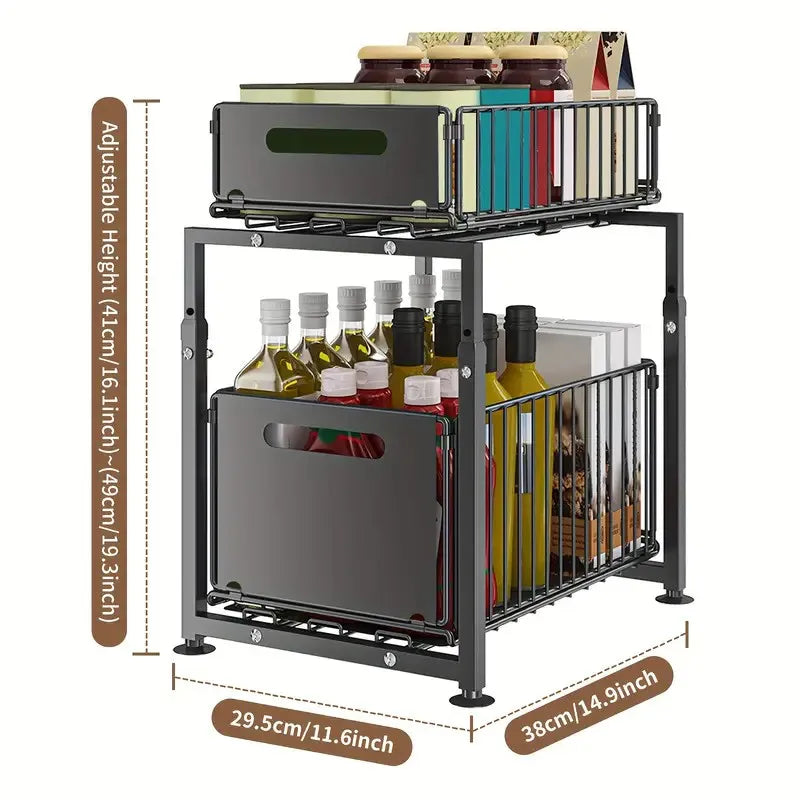 Pull-Out Cabinet Organiser — 2 &amp; 3 Tier