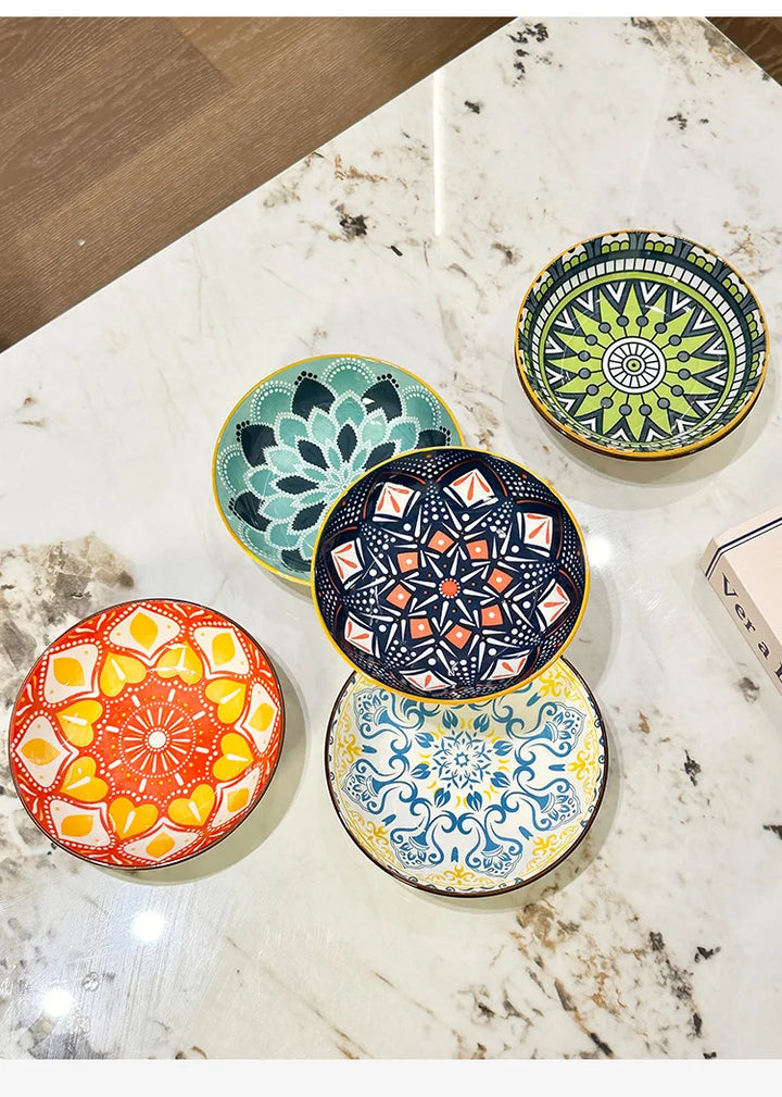 Bohemian Ceramic Plate Set