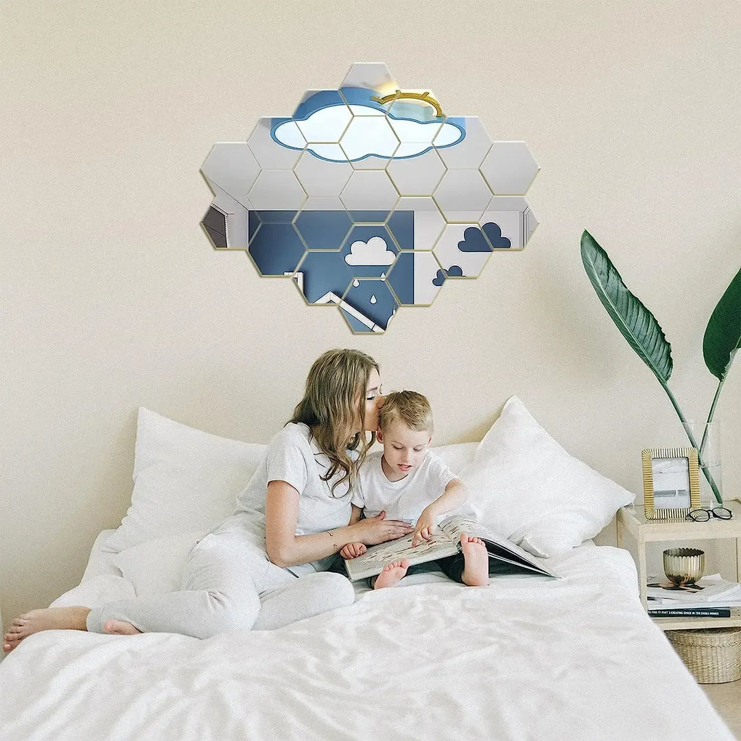 Hexagon Acrylic Mirror Wall Set