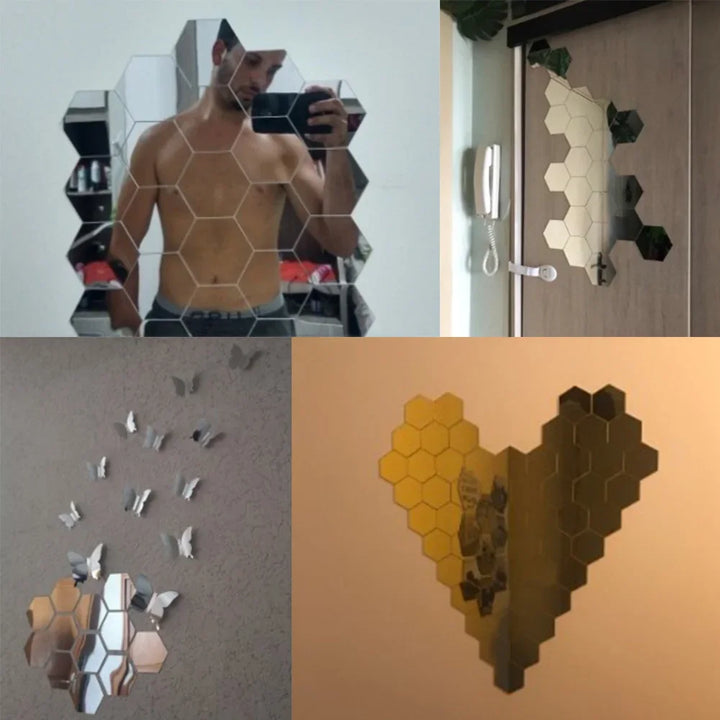 Hexagon Acrylic Mirror Wall Set