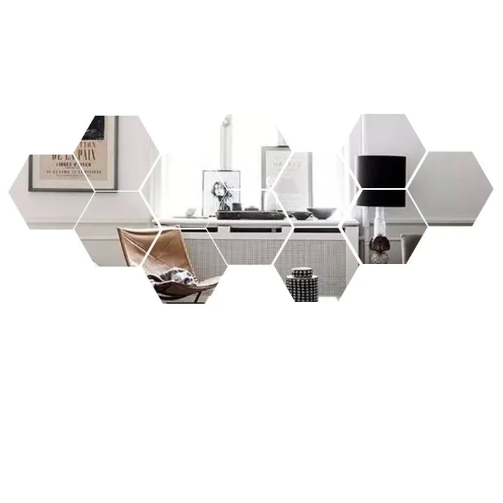 Hexagon Acrylic Mirror Wall Set