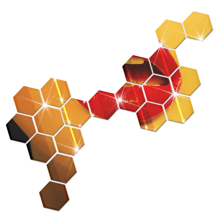 Hexagon Acrylic Mirror Wall Set
