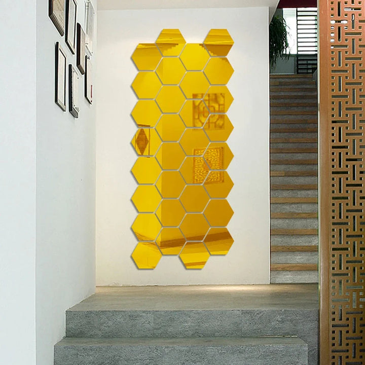 Hexagon Acrylic Mirror Wall Set