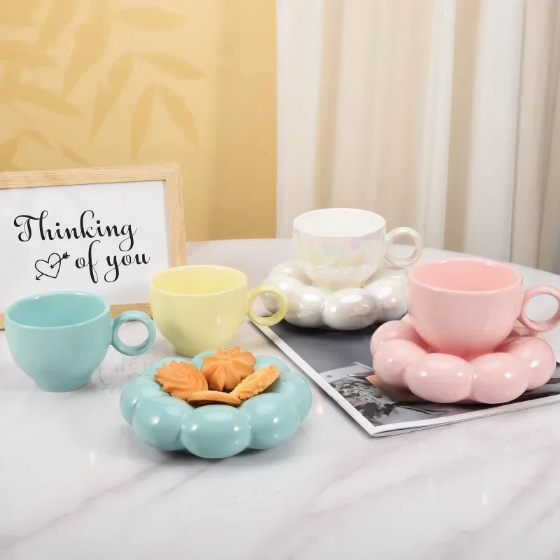Cloud Ceramic Mug &amp; Saucer Set