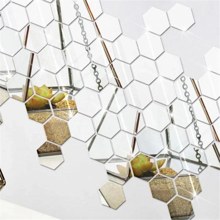 Hexagon Acrylic Mirror Wall Set