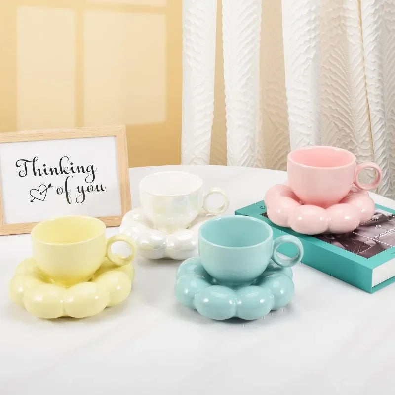 Cloud Ceramic Mug &amp; Saucer Set