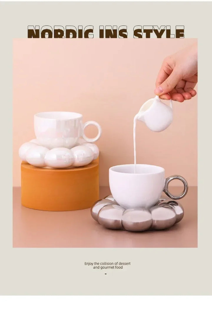 Cloud Ceramic Mug &amp; Saucer Set